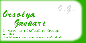 orsolya gaspari business card